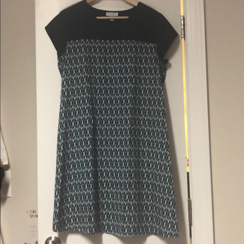 Navy Blue and White Maternity Shift Dress